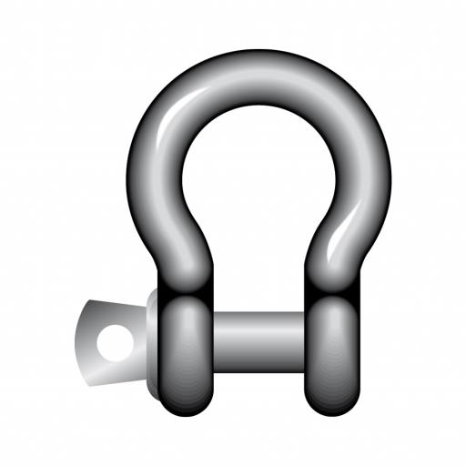 Large Bow Shackles c/w Type A Screw Collar Pin HTLBSC - Self Colour
