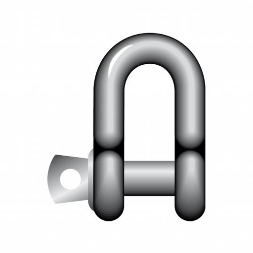 Small Dee Shackle c/w Type A Screw Collar Pin HTSDSC - Self Colour